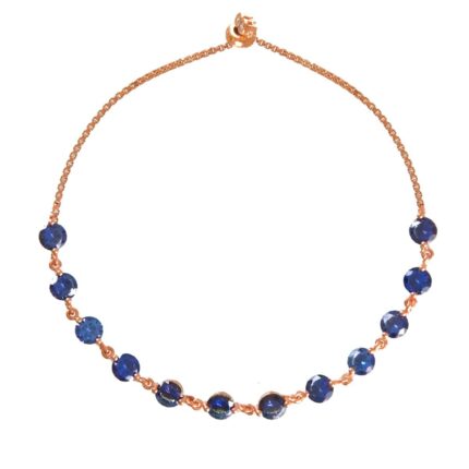 Mavi Topaz Taşlı Sıralı Bileklik