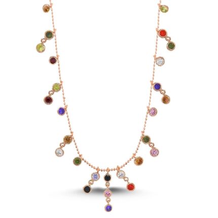 Multicolor Çok Taşlı Kolye